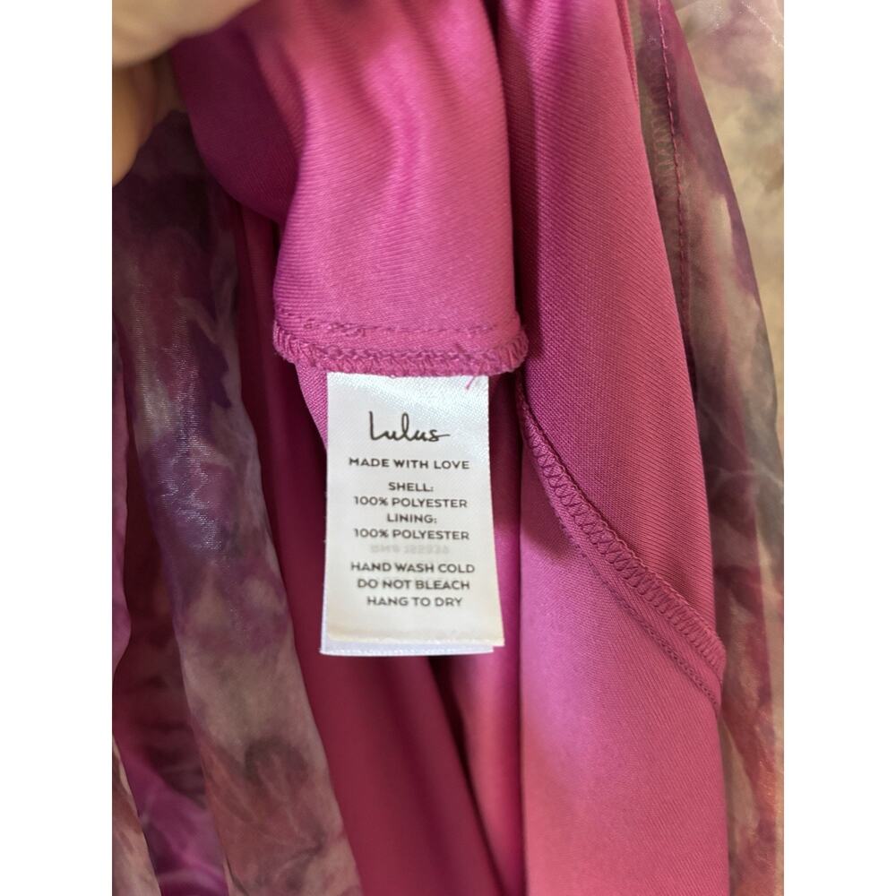 Lulus Dress Small Gown Aline Maxi Long Pink Floral Vneck Sleeveless New - Picture 7 of 13